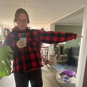 Vintage Woolrich Wool Button Up Shirt Jacket Buffalo Plaid 50s